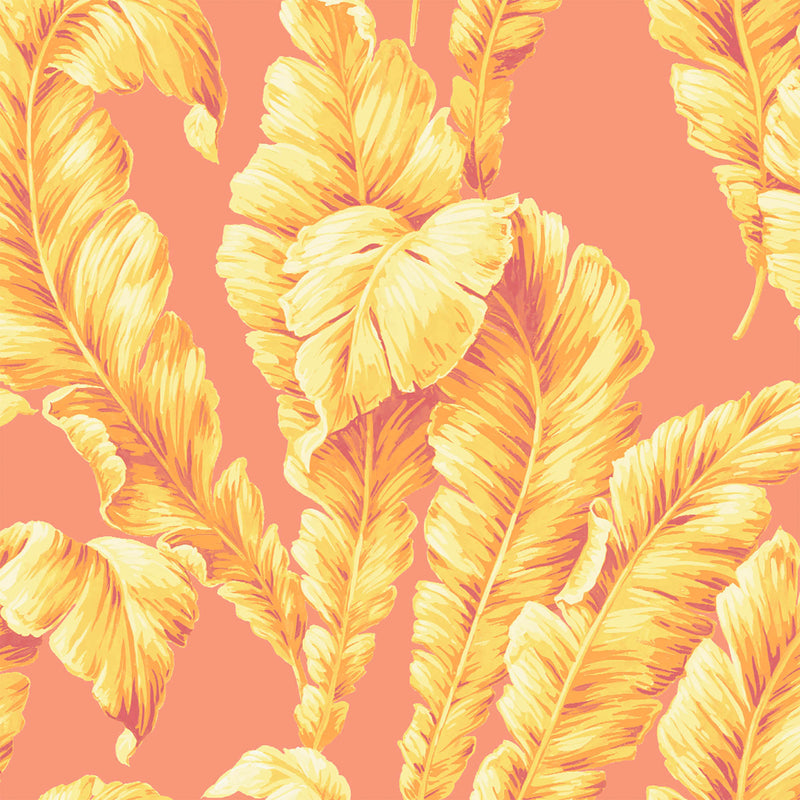 Lets Go Bananas Coral Wallpaper