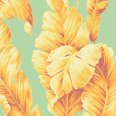 Lets Go Bananas Aqua/Yellow Wallpaper