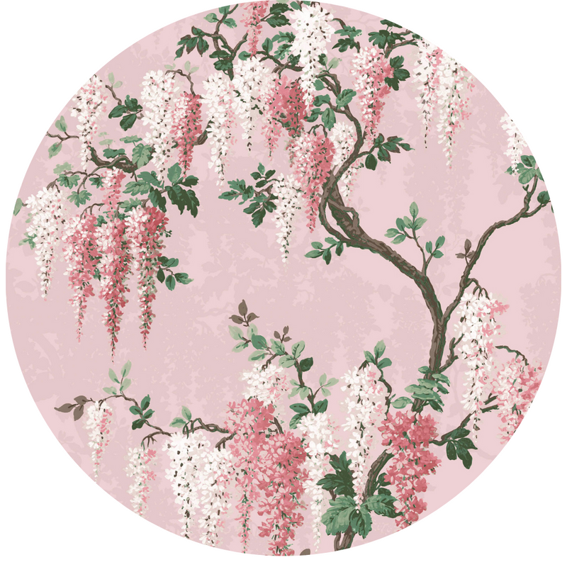 Wisteria Pink Bloom Linen Fabric