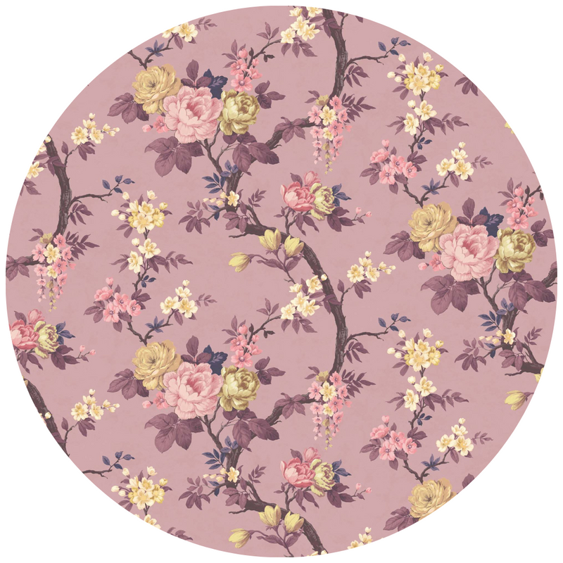 Ditsy Floral Damson Velvet Fabric