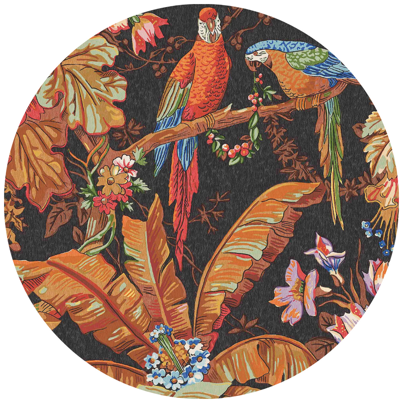 Parrot Talk Terracotta Sunset Velvet Fabric