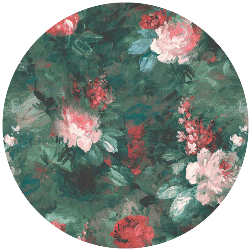 Ava Marika Emerald Green Floral Velvet Fabric