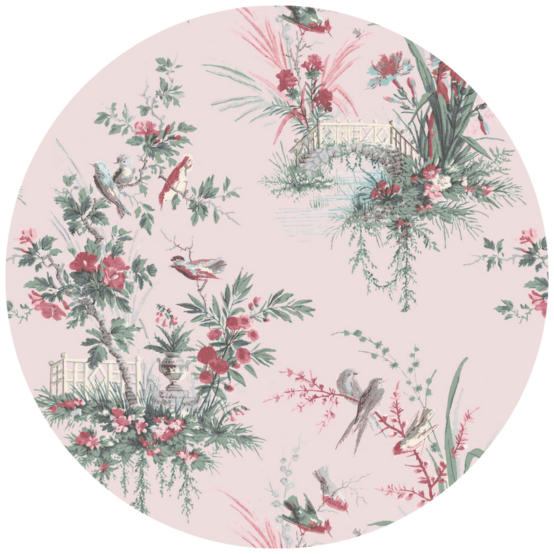 Magical Garden in Pink Linen Fabric