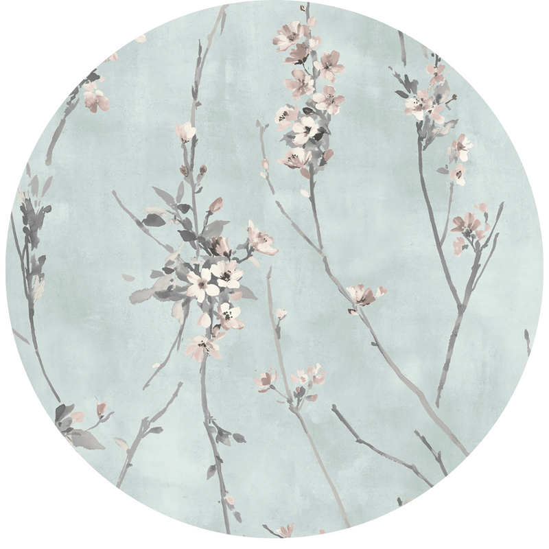 Blossom Duck Egg Blue Linen Fabric