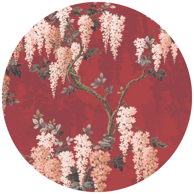 Wisteria in Boudoir Red Velvet Fabric