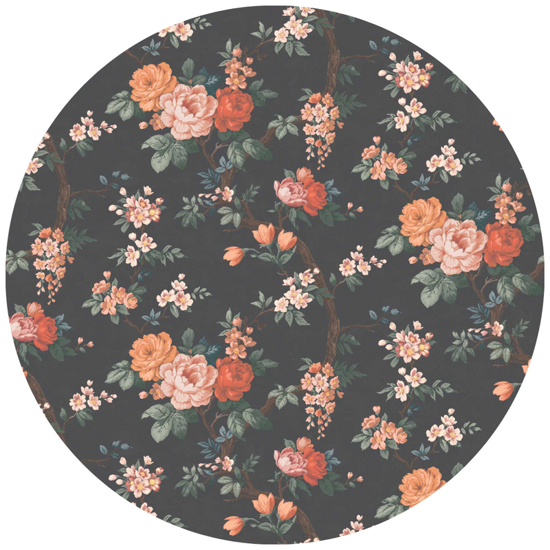 Ditsy Floral Noir Black Velvet Fabric