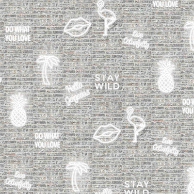 'Stay Wild' white neon effect wallpaper