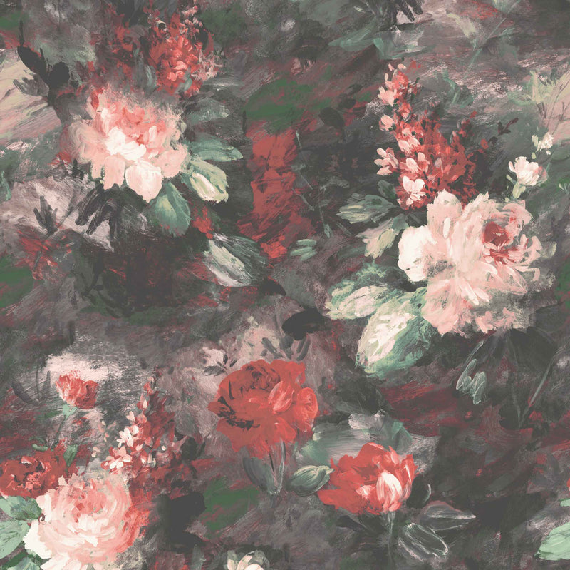 Ava Marika Supersized Blush & Rouge Floral Wallpaper