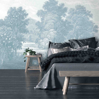 Land of Milk & Honey Blue Wallpaper Wall Mural by Woodchip & Magnolia