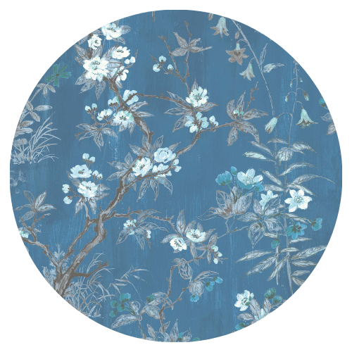 Rivington China Blue Velvet Fabric