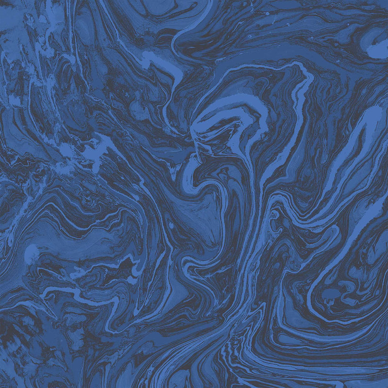 Flow Marbled Deep Ocean Blue Wallpaper By Woodchip & Magnolia