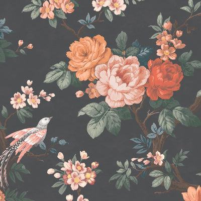 Dawn Chorus in Noir Black Wallpaper By Woodchip & Magnolia