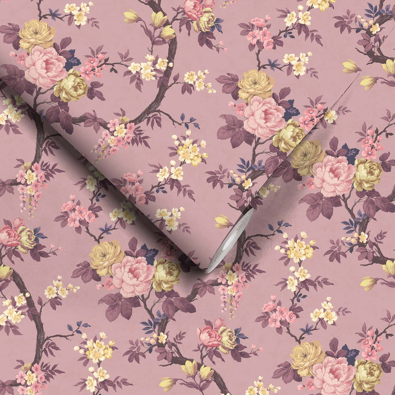 Ditsy Floral Damson Wallpaper