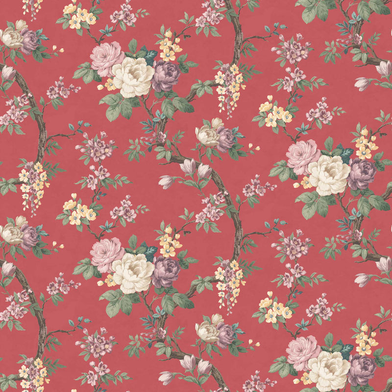 Ditsy Floral in Rouge Red Wallpaper By Woodchip & Magnolia