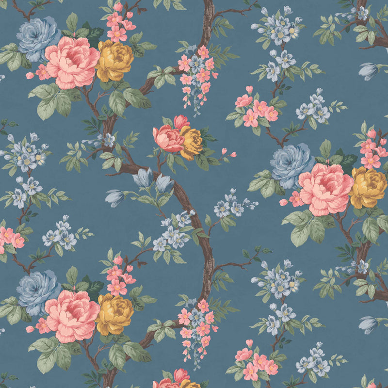 Ditsy Floral in Ink Blue Wallpaper By Woodchip & Magnolia