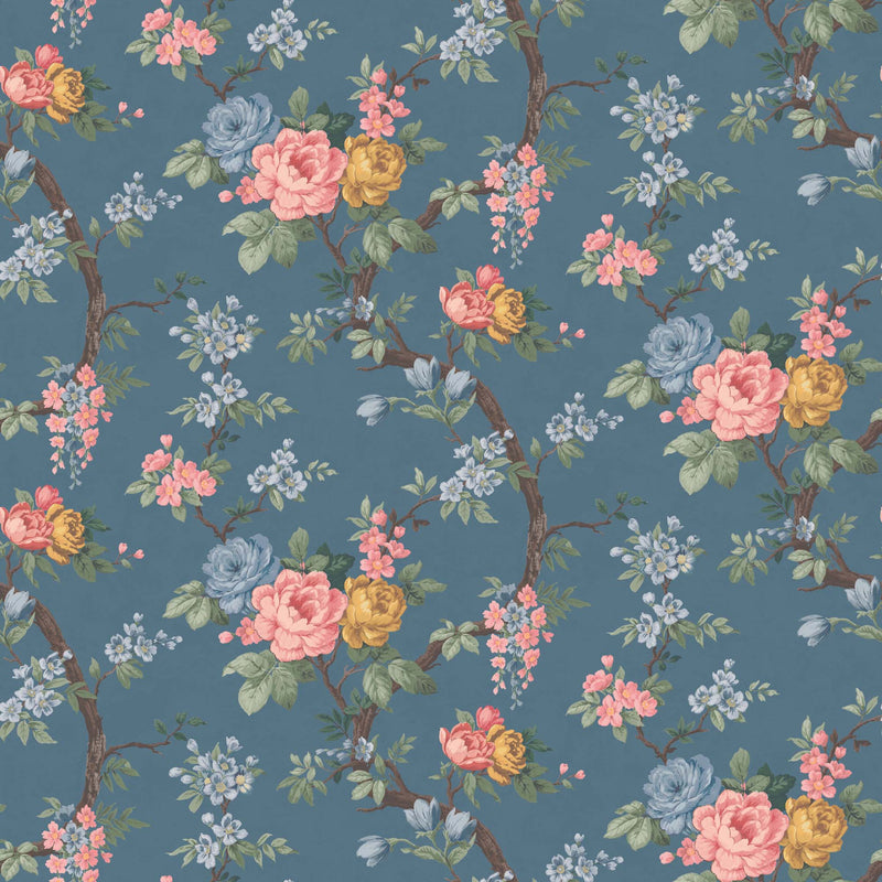 Ditsy Floral in Ink Blue Wallpaper By Woodchip & Magnolia