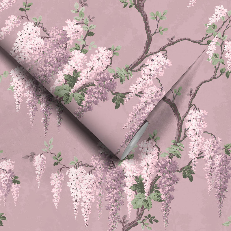 Wisteria in Deep Lavender Wallpaper