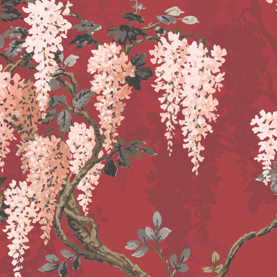 Wisteria Boudoir Berry Red Wallpaper