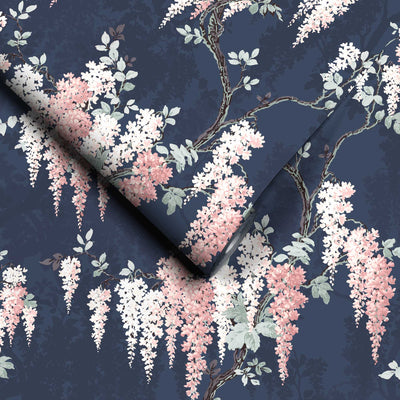 Wisteria Midnight Mint Wallpaper