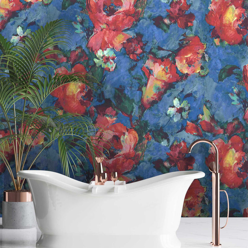 Expressive Floral Mural