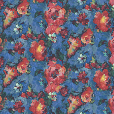 Expressive Floral Velvet Fabric