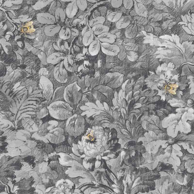 Busy Bee Charcoal Wallpaper