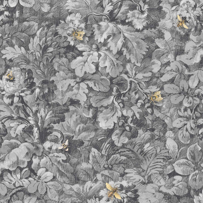 Busy Bee Charcoal Wallpaper