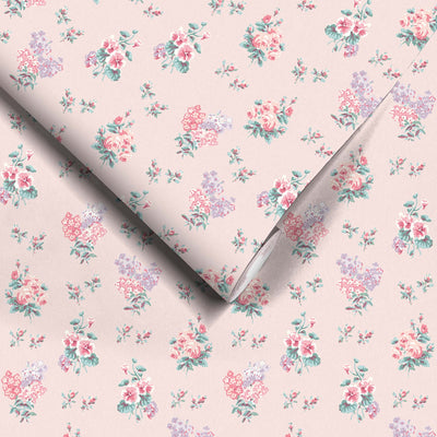 Posies in Pale Pink Wallpaper