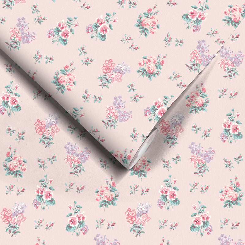 Posies in Pale Pink Wallpaper