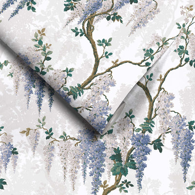 Wisteria in Cornflower Blue Wallpaper