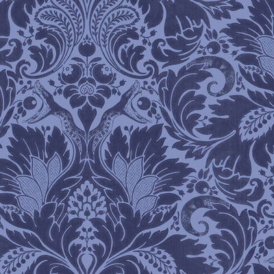 Fearless Serpent Damask Deep Blue Wallpaper By Woodchip & Magnolia 