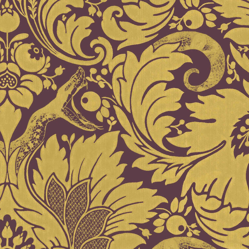 Fearless Damask Ochre Wallpaper