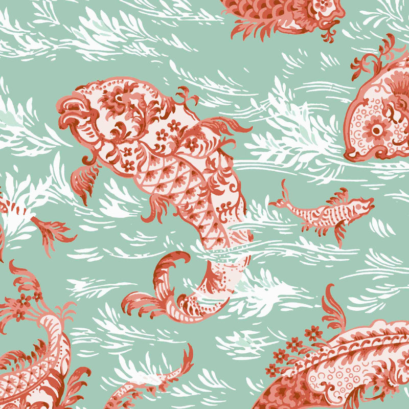 Magical Lagoon Mint/Orange Wallpaper