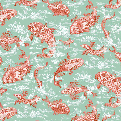 Magical Lagoon Mint/Orange Wallpaper