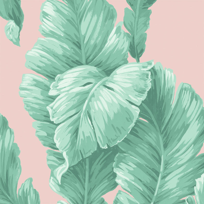 Lets Go Bananas Blush Mint Wallpaper