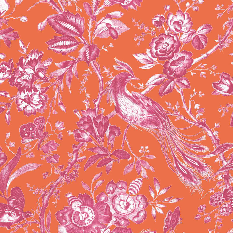 Plumage Orange/Fuchsia Wallpaper