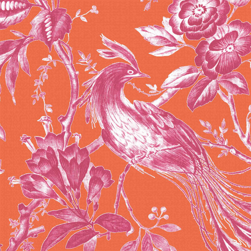 Plumage Orange/Fuchsia Wallpaper