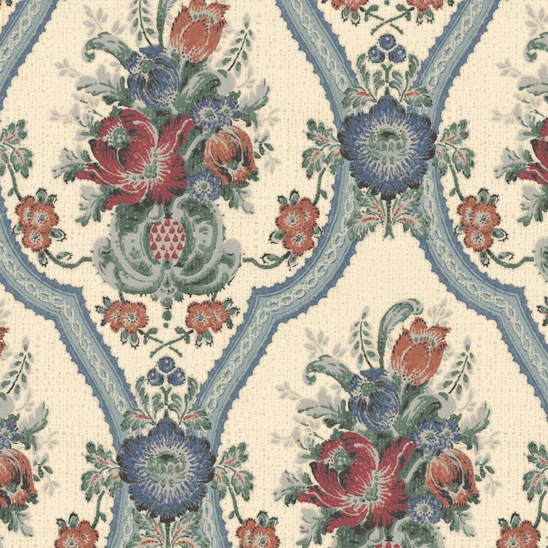 Victoriana Celestial Blue Wallpaper