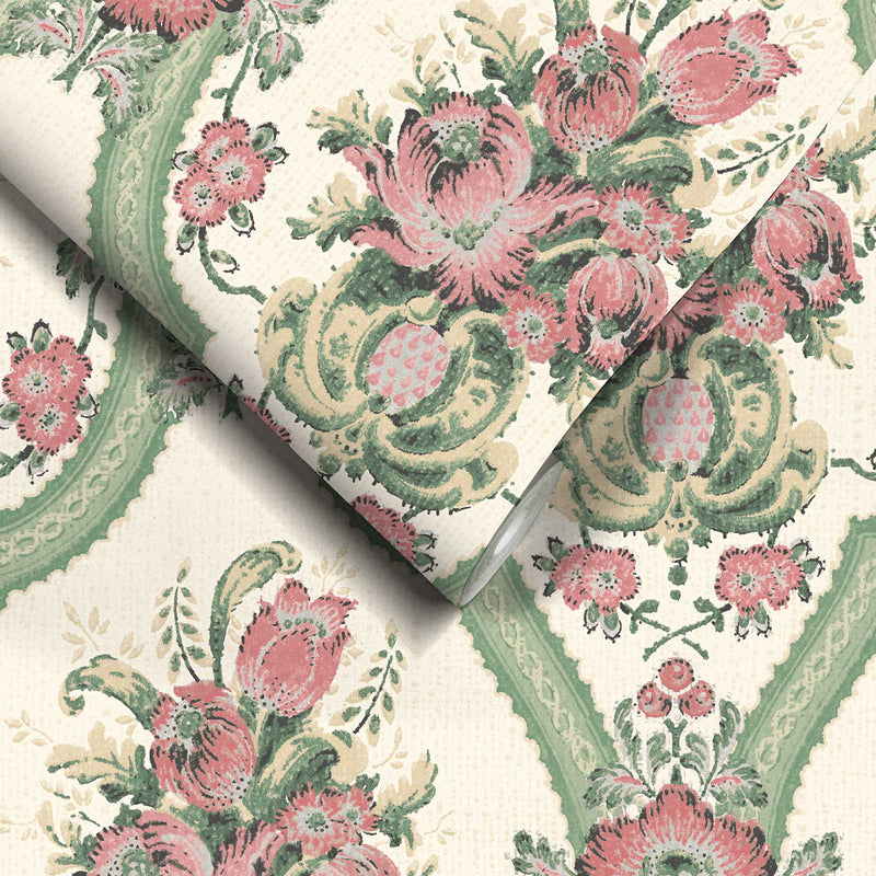 Victoriana Orchard Green Wallpaper