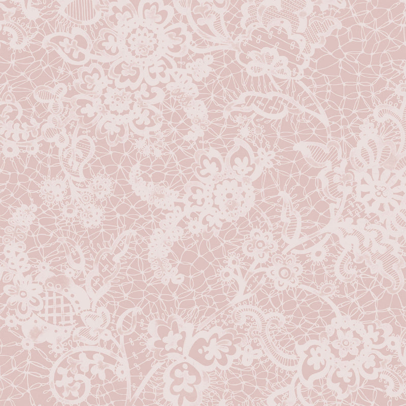 Heirloom Lace Powder Pink Wallpaper