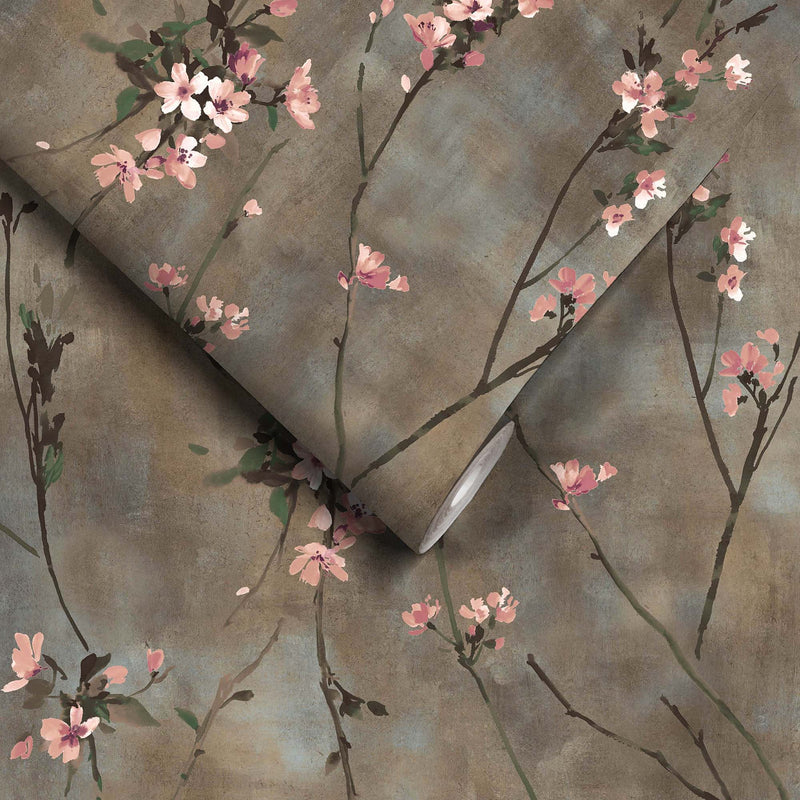 Blossom Brown & Blush Wallpaper