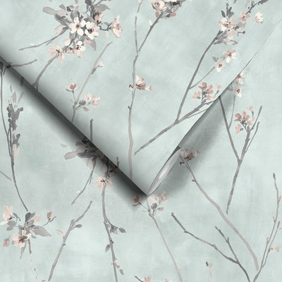 Blossom Duck Egg Blue Wallpaper