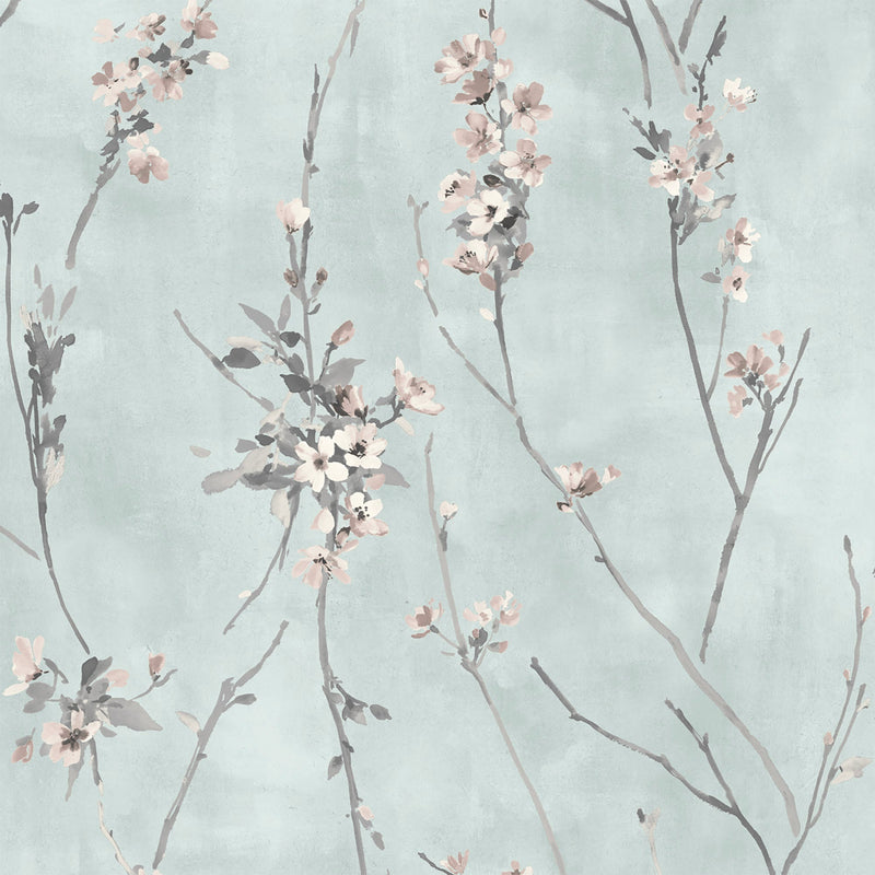 Blossom Duck Egg Blue Wallpaper