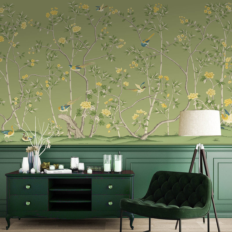 The Garden of Dreams - Chartreuse Mural