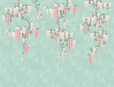Wisteria Botanical Mint Mural