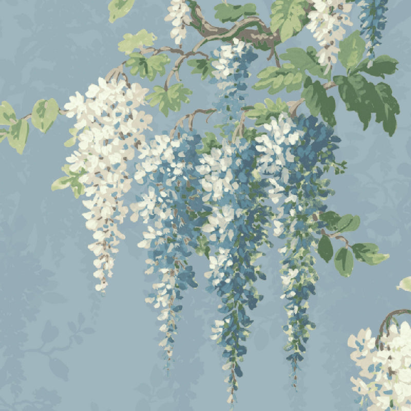 Wisteria Botanical Powder Blue Border