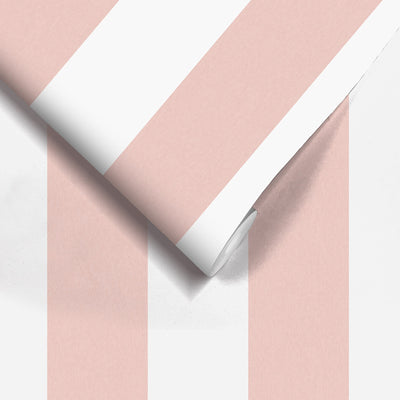 Awning Stripe Blush Pink Wallpaper