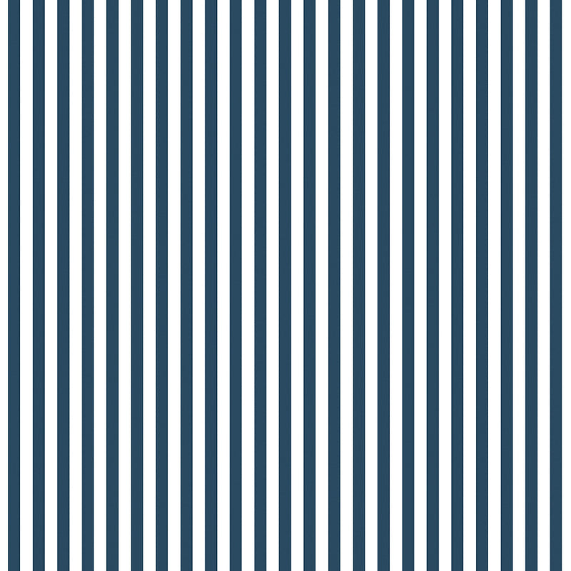 Matchstick Stripe Navy/White Wallpaper