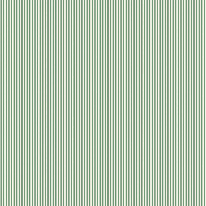 Matchstick Stripe Green/Magnolia Wallpaper