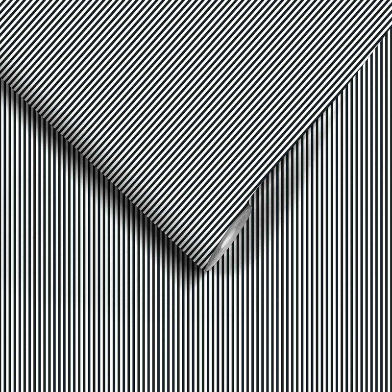 Matchstick Stripe Monochrome Wallpaper